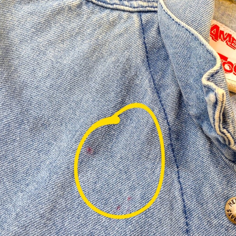 Sold-vintage Snoopy denim jean jacket with back leather patch - Picture 6 of 7